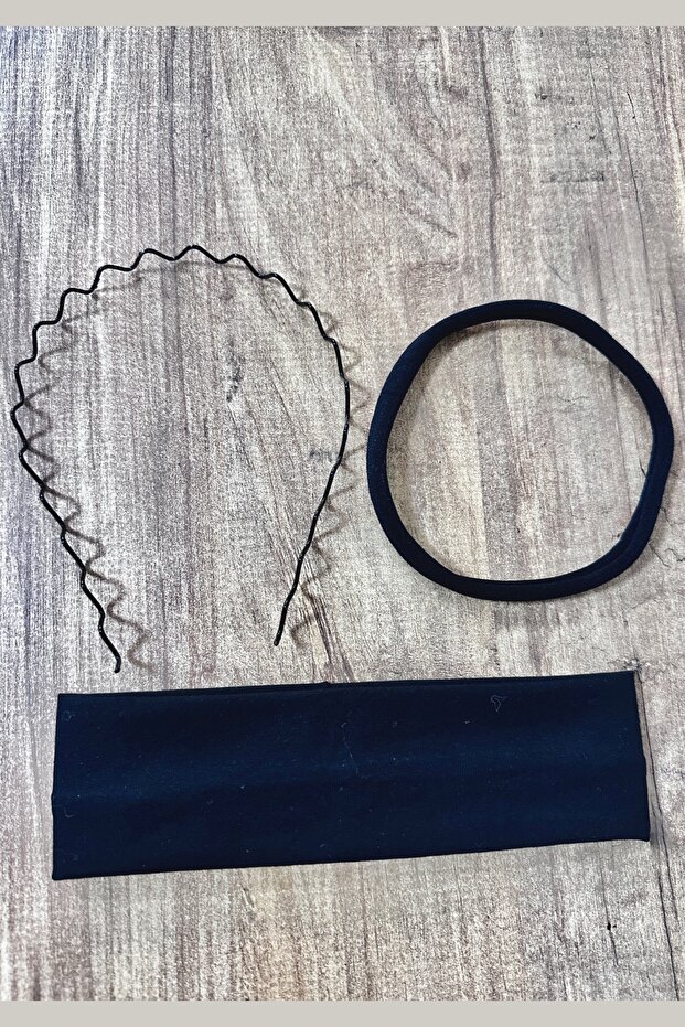 3 Piece Set for Men and Women (Crown, Headband and Hair Rubber)