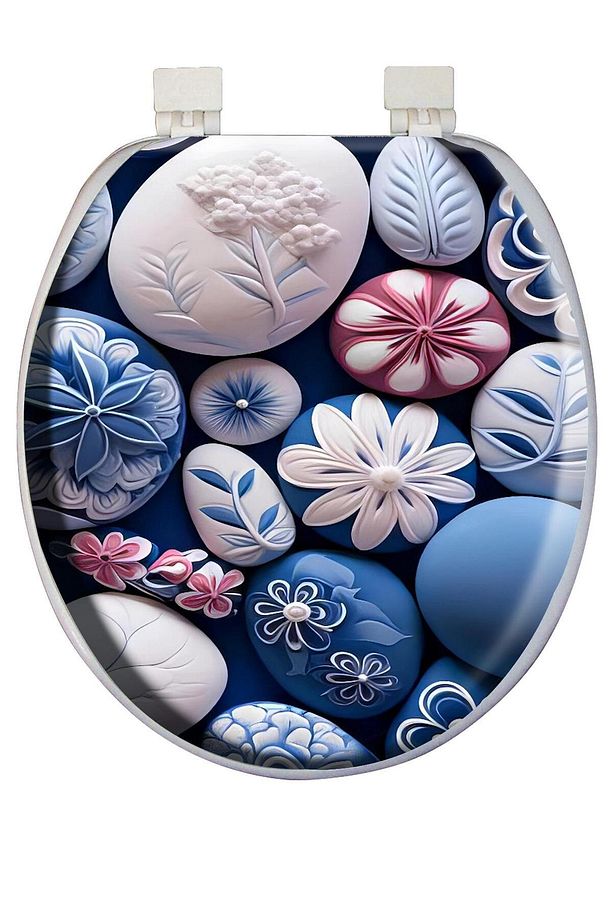 Classic Desenli Yumuşak Klozet Kapağı Siyah - 6617 - 1