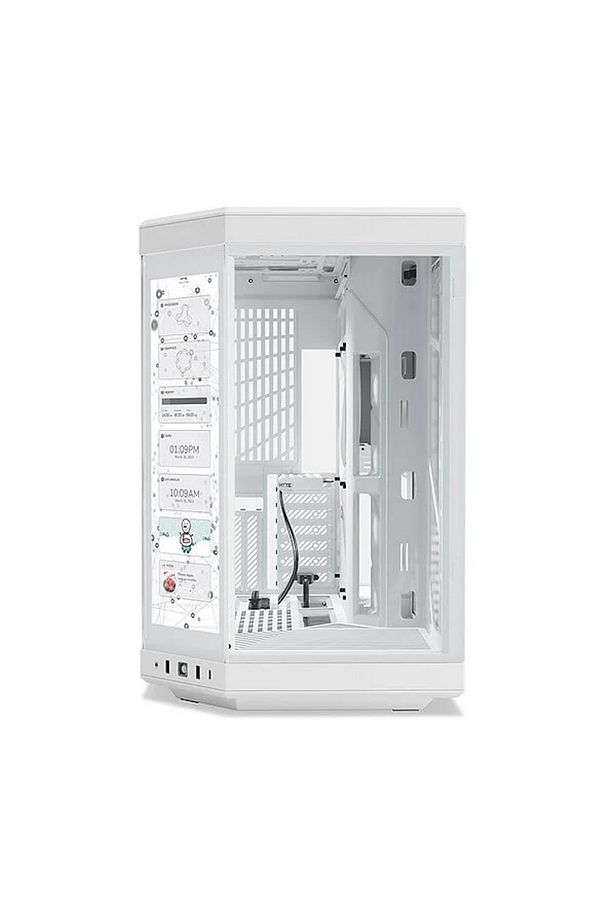 Y70 Touch Snow White Temperli Cam USB 3.2 E-ATX Dual Chamber Mid Tower Ekranlı Gaming Kasa - 2