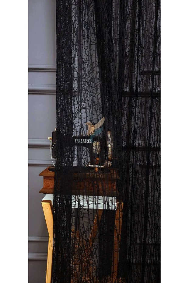 Black 2 Layers Pleated Tulle Curtain Broken Glass New Fashion Tulle Curtain