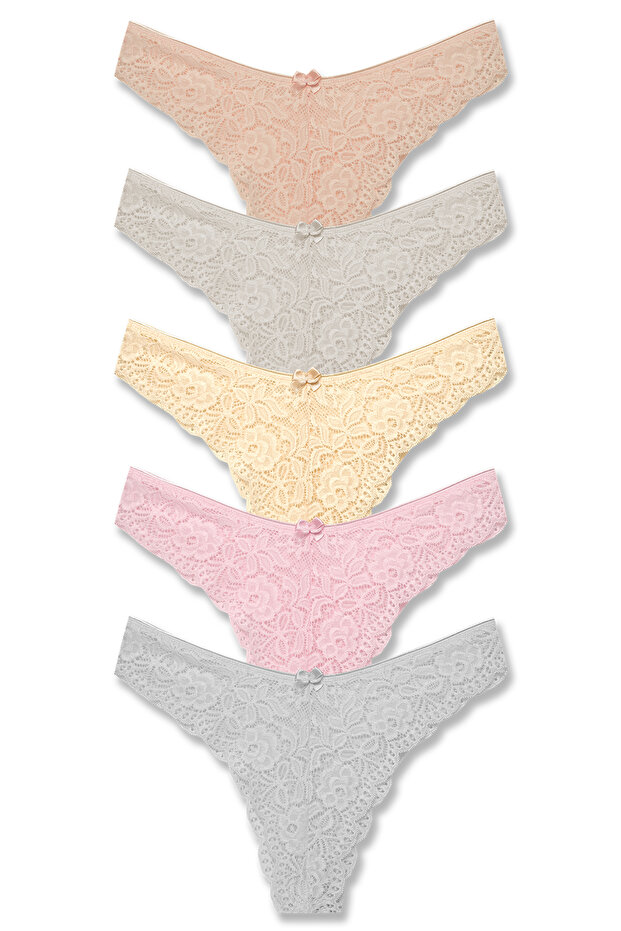 5'li Dantelli Slip Külot - 1
