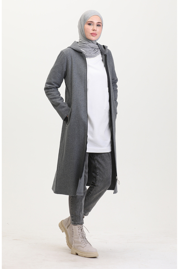 Hooded stamp cap 8001-02 gray