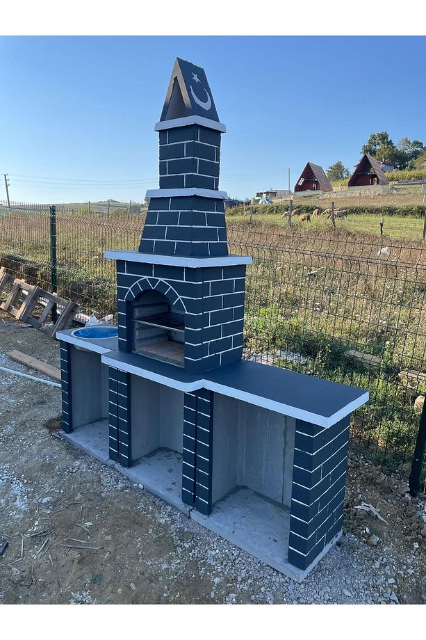 LAVABOLU VE UZUN TEZGAHLI BETON BARBEKÜ - 2