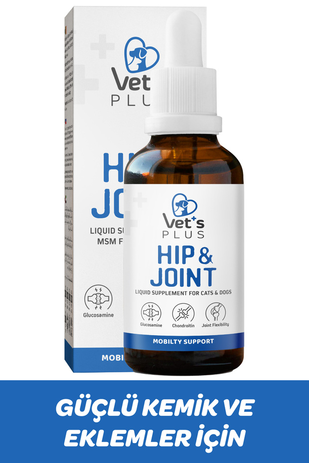 Vet's Plus Hip&Joint Glukozamin Damla 50ml (Eklem ve Kemik Yapısı Destekleyici, Kedi ve Köpekler için)