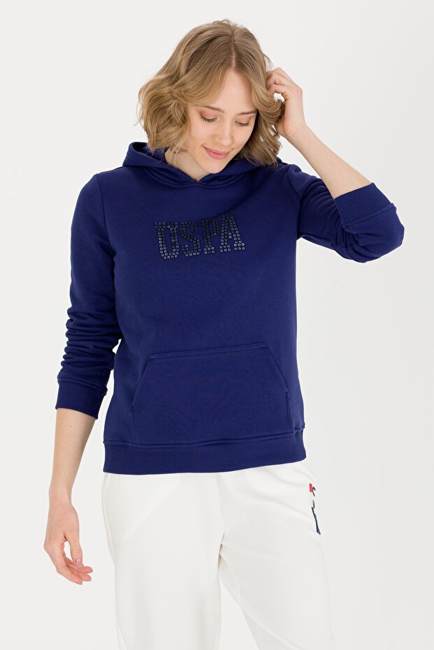 Kadın Mavi Basic Sweatshirt - 3