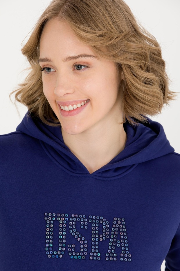 Kadın Mavi Basic Sweatshirt - 2