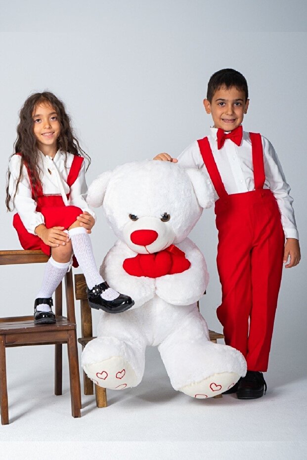 Kırmızı Erkek Çocuk Salopet Ve Papyon Takımı(SALOPET-PAPYON) - 2