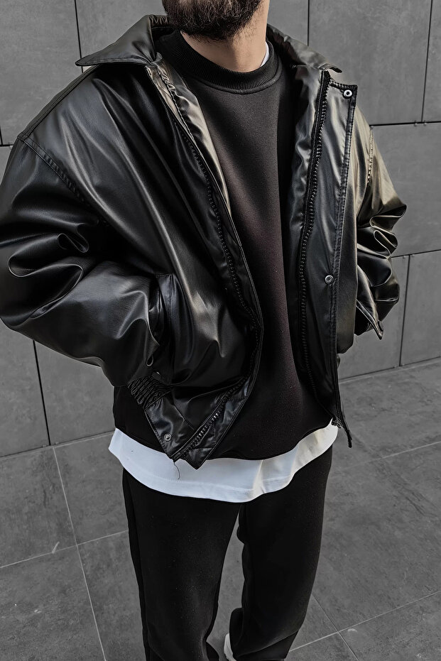 سترة معطف سميك للرجال من New Oversize Bomber - 3