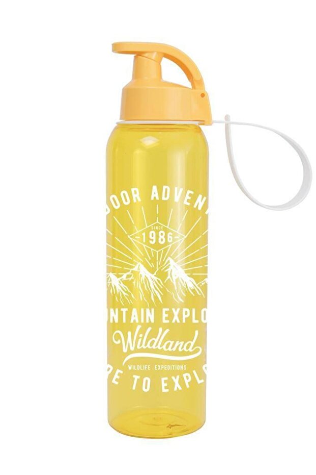 قارورة منقوشة باللون الأصفر الشفاف سعة 0.75 لتر - 1