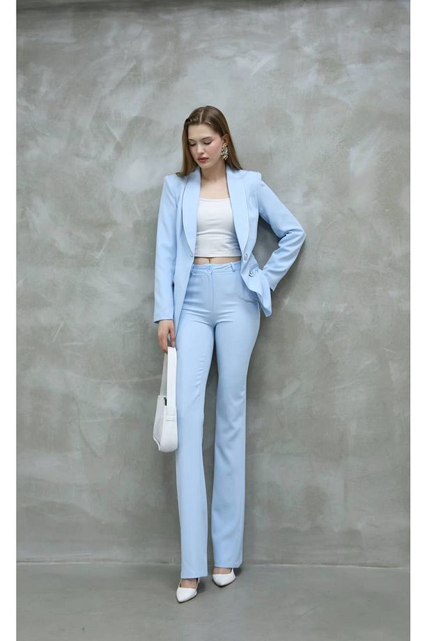 blazer-ceket-pantolon-alt üst takım tek düğmeli cepli - 4