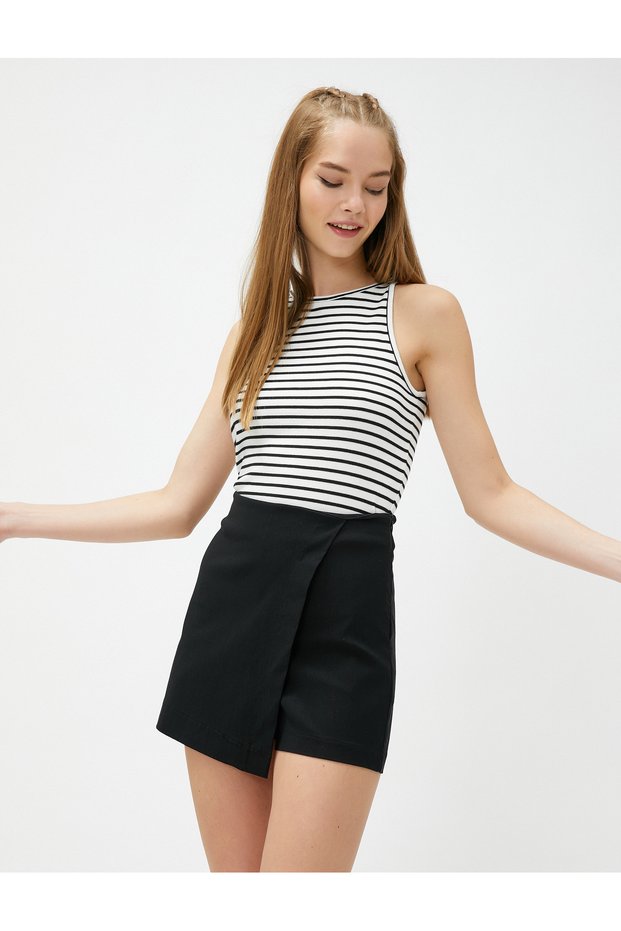Basic Tank Top Halter Neck Viscose Blended