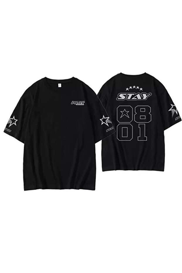 Black K-Pop Stray Kids White Unisex T-Shirt