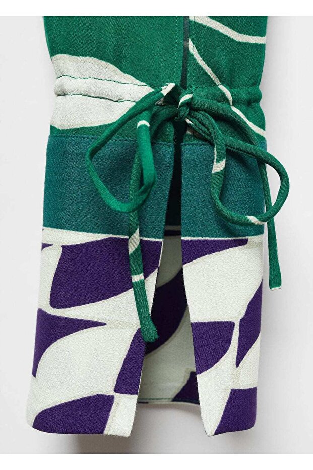 Gemusterte Bluse mit Bindedetail - 6