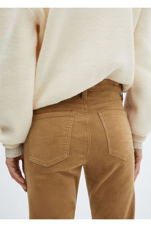 Flare Fitilli Kadife Crop Pantolon - 8