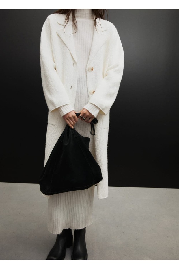 Yırtmaçlı ribana triko elbise - 8