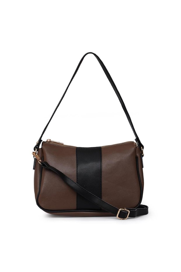Mabel Hand Shoulder Bag K. Mink Black Striped