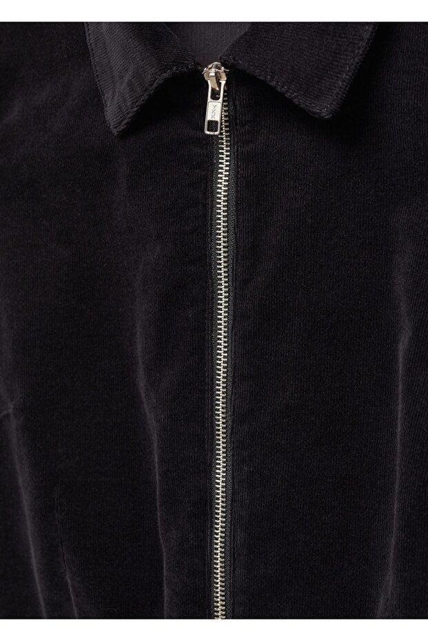 Fermuarlı fitilli kadife tulum - 6