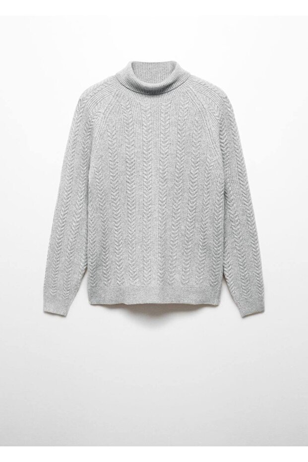 Kıvrık yaka, örgü kazak - 3