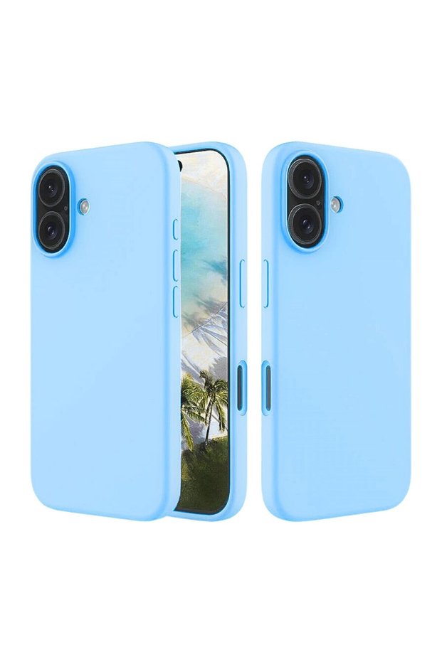 Apple iPhone 16 Plus Compatible Silicone Case - Pastel Tint Flexible Full Protection Cover - Blue