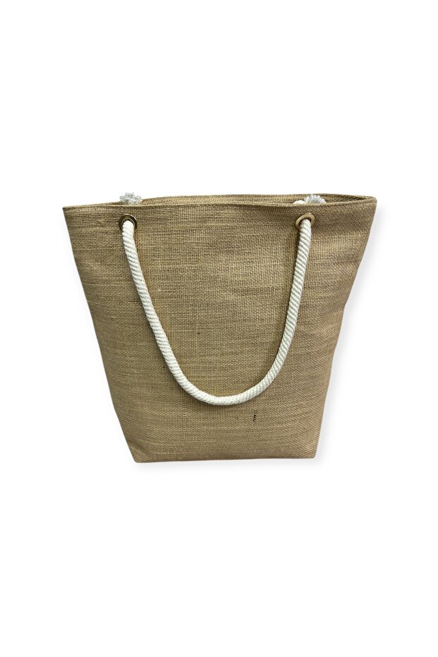 حقيبة الشاطئ من قماش الجوت - 7