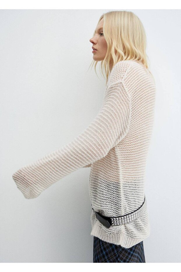 Oversize Delikli Kazak - 6