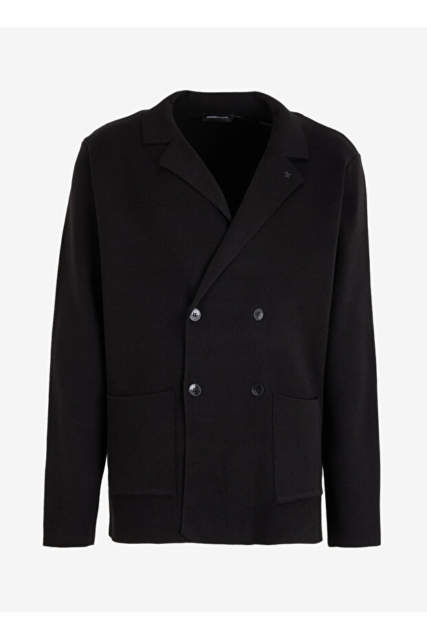 Altınyıldız Classics Double Breasted Collar Standard Black Men's Sweater Ace492510189/Trico Jacket