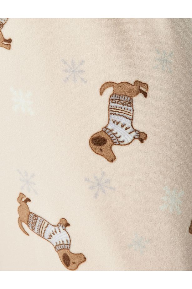 Köpek Desenli Polar Pijama Altı - 6