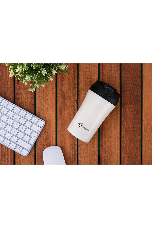 Termos Mug 400 ML - Paslanmaz Çelik, Pipetli ve Doğrudan İçme Kapaklı - 3