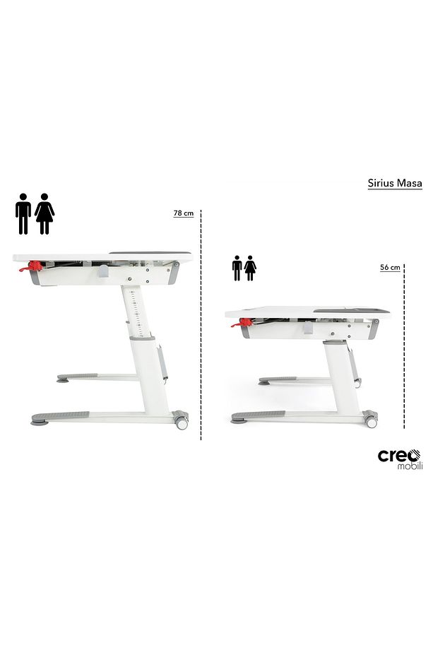 Sirius Delüx Plus Çalışma Masası Takımı Ekru / Gri - 3
