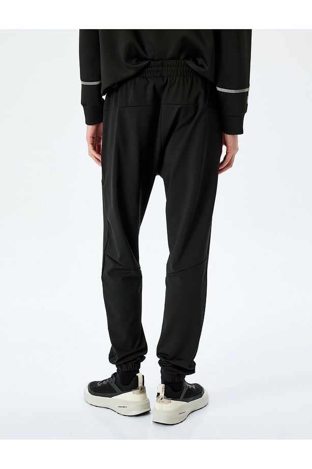 Beli Bağcıklı Lastikli Paça Jogger Spor Eşofman Altı - 4