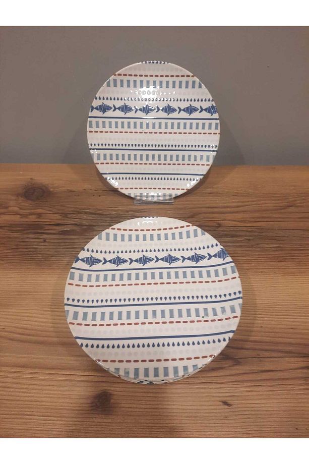 KERAMİKA 20 CM PASTA TABAĞI 6 ADET BALIK PARLAK - 6