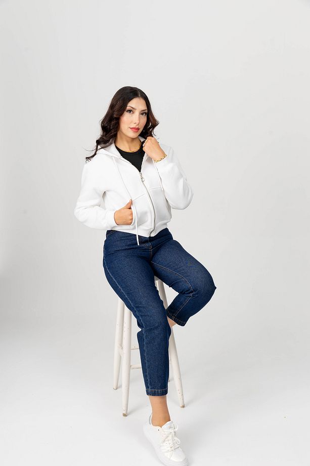 Yüksel Ergül 3856 Fermuarlı Mini Sweatshirt - 3