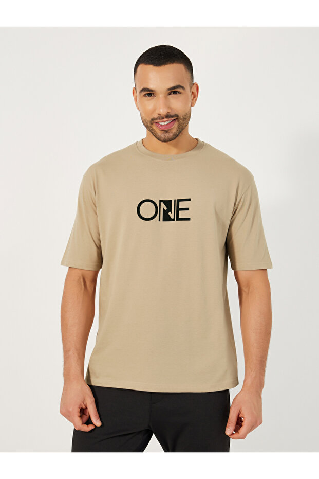 Minimal Print Oversized Cotton Rich T-Shirt