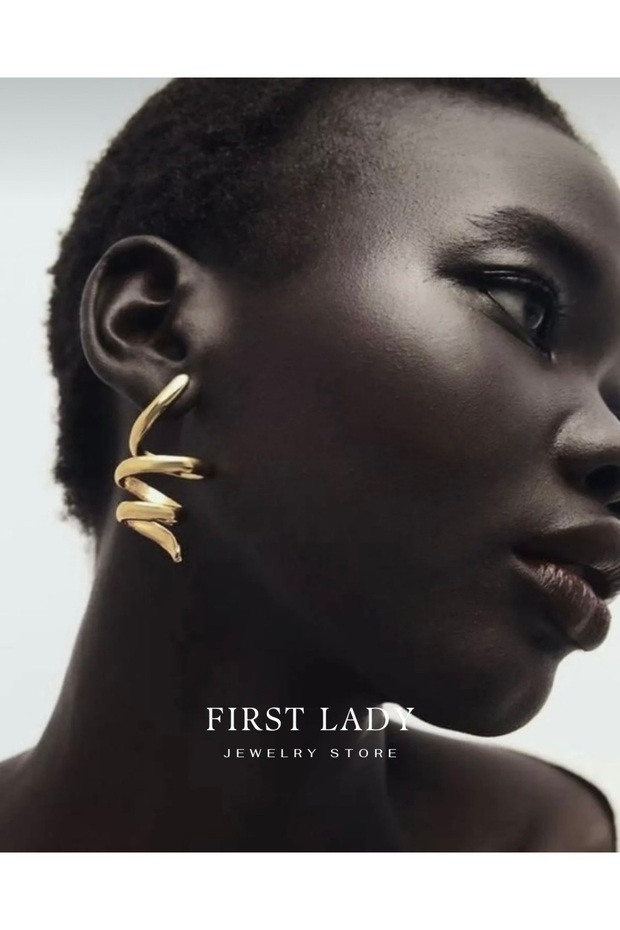 Makarna Gold Küpe - 1