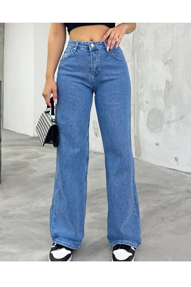 Blue Licra Palozzo Jeans (Flexible)