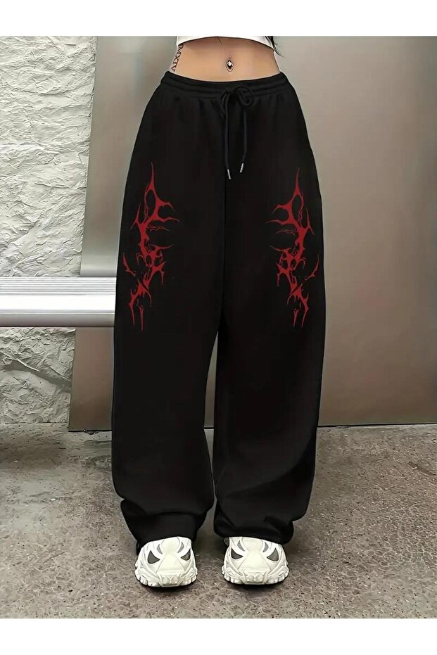 Street Style Gothic Printed Unisex Baggy Tracksuit