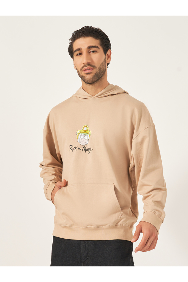 Rick & Morty Character Print Oversized Hoodie