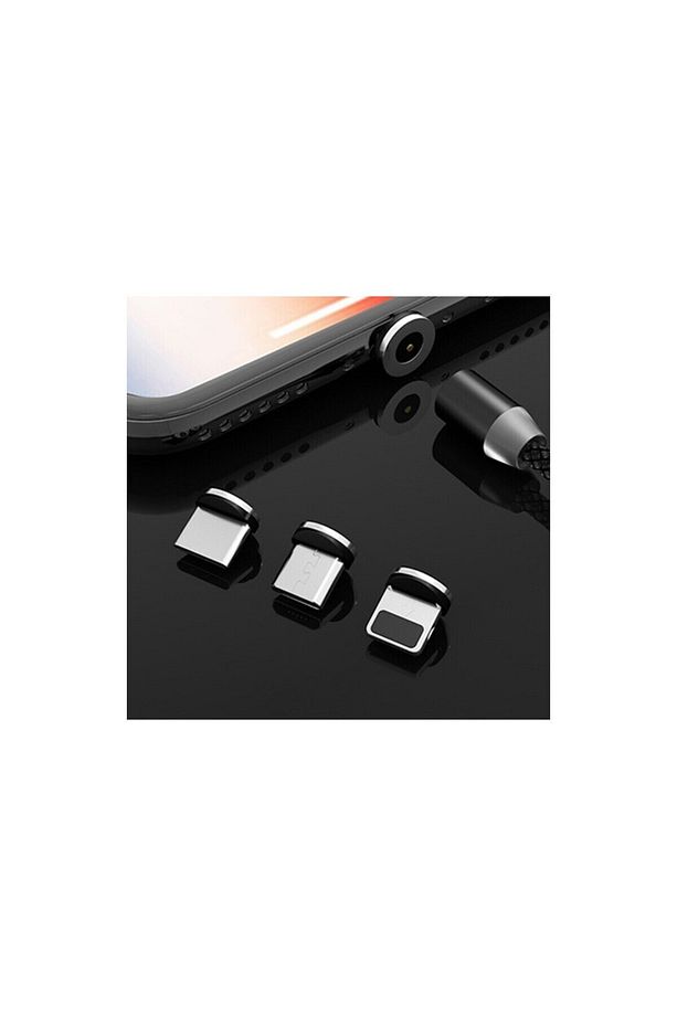 Sese Duyarlı Işıklı Mıknatıslı Manyetik Şarj Kablosu 3 Başlıklı (Type-c - İPhone - Micro) - 6