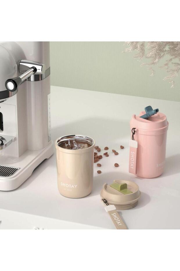 Strow Çelik Termos Mug 410ml Krem - 3