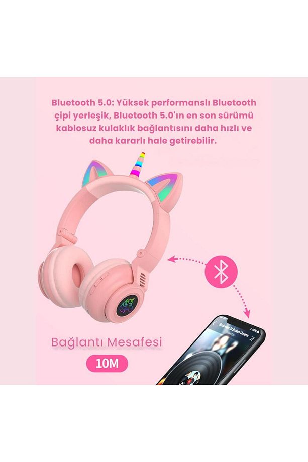 Unicorn 94db Güvenli Ses Limitli Yumuşak Kulak Pedli Bluetooth Kulaklık Çocuk Kulaklığı Uzun - 5