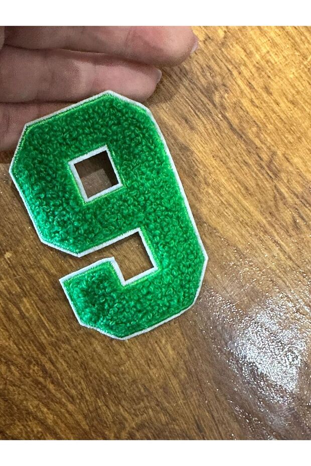 7X4 cm Green Woven 9 Number Emblem