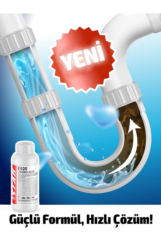 Ultra Güçlü Lavabo Açıcı – 1000 ml, 5 Dakikada Tıkanıklıkları Açan Güçlü Formül - 3