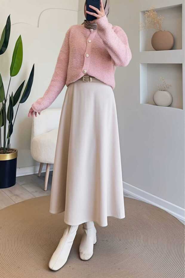 Puff Scuba Flared Skirt