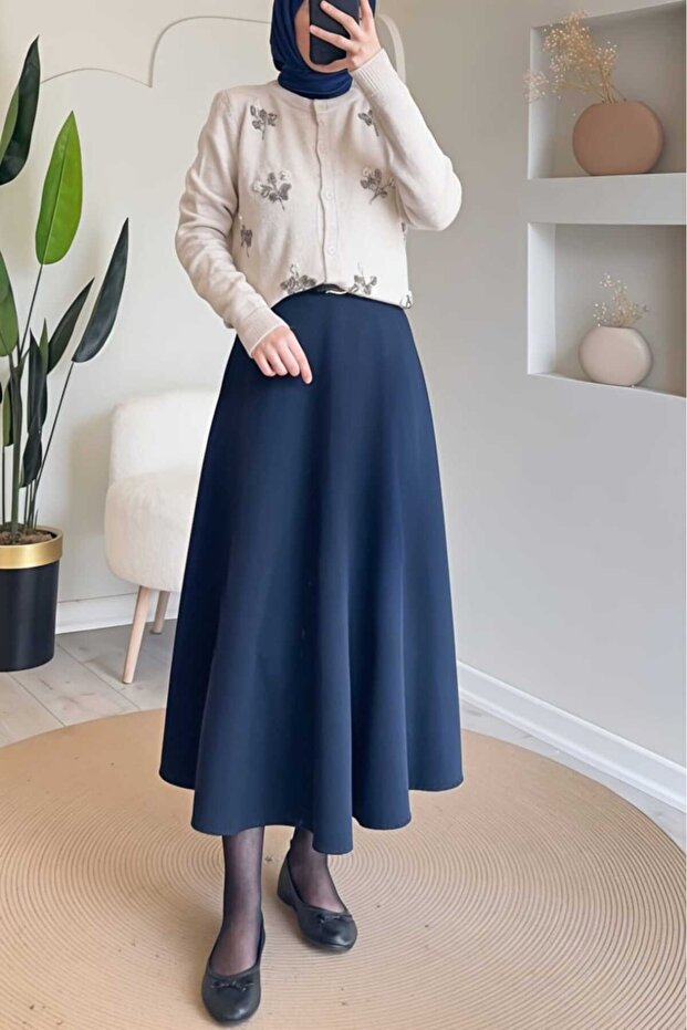 Puff Scuba Flared Skirt