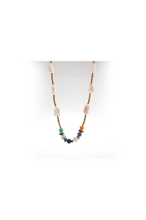 Çakra Inci Kolye Ametist, Dumanlı Kuvars, Inci, Lapis Lazuli, Sitrin - 2