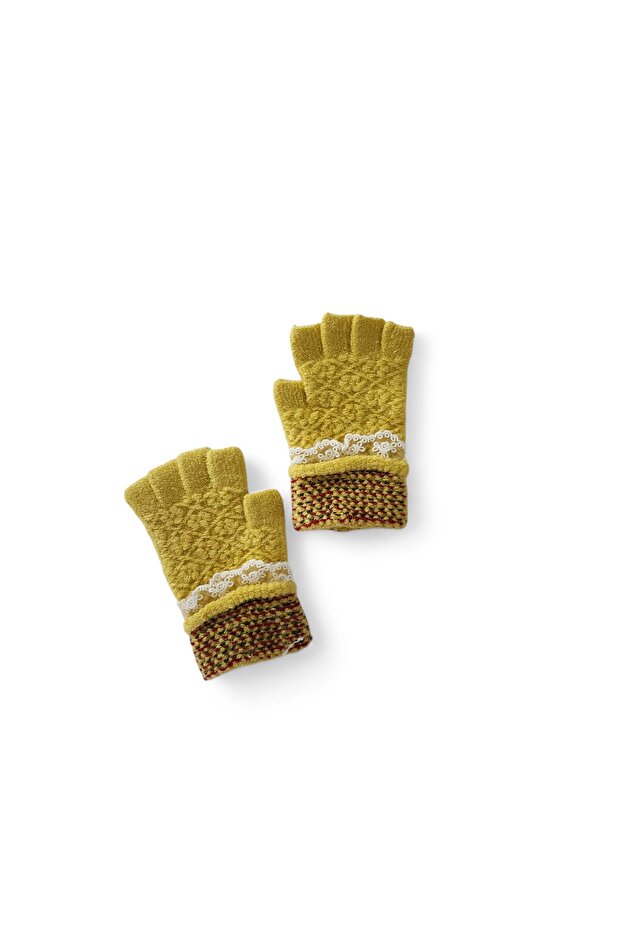Dantel Zamanı Eldiven Sarı - 1