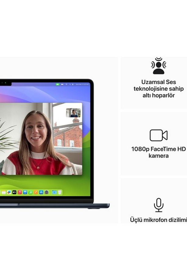 Macbook Air M3 Çip 8gb 256gb Ssd Macos 15" Taşınabilir Bilgisayar Gece Yarısı Mryu3tu/a - 6