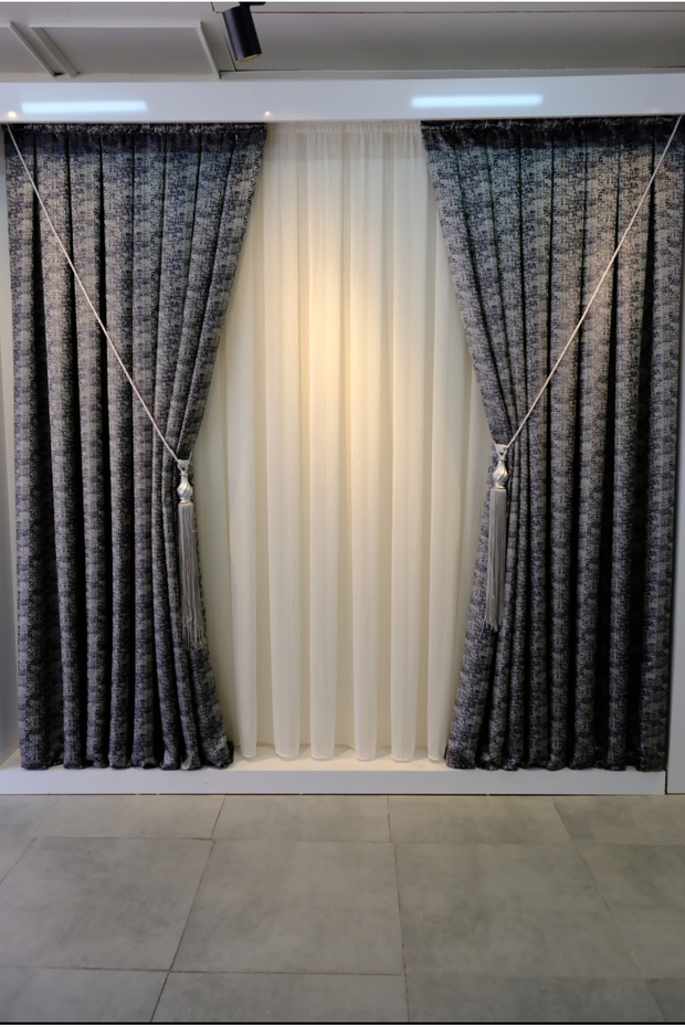 100*260 Double Wing Navy Light Grey Self Spreading Patterned Backdrop 100*260