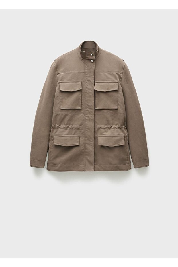 Yüksek yaka cepli parka - 3