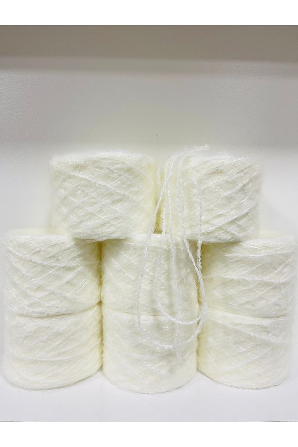 El örgü moher akrilik krem  görselin tamamı net 800 gr - 1